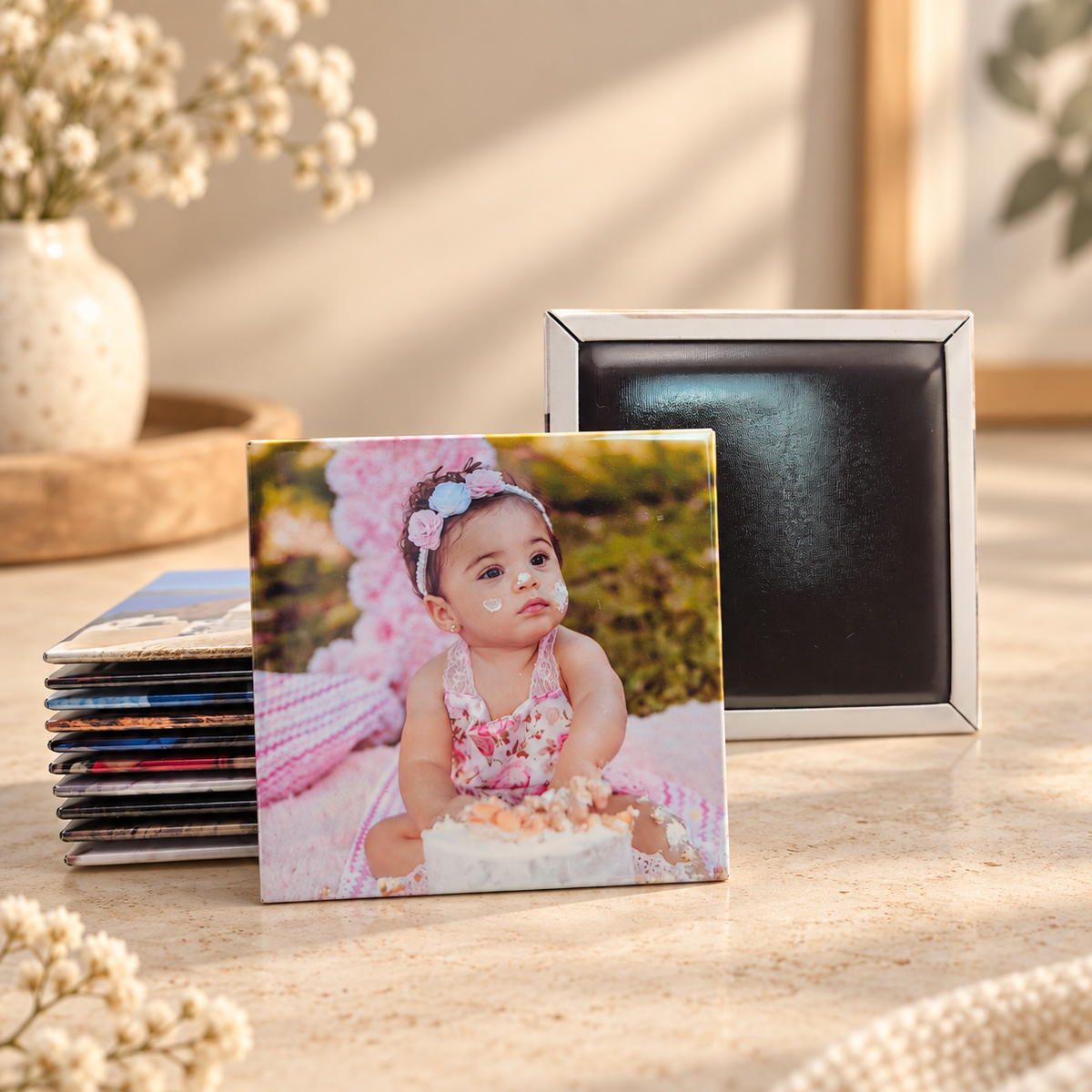 63.5mm square custom photo magnet by Verovibe Studio Australia