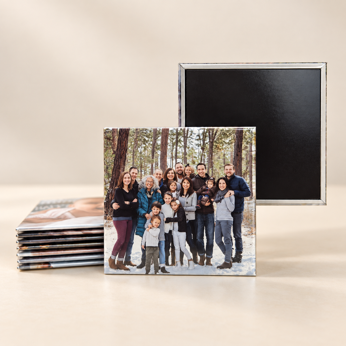 Large square 80mm personalised photo magnet product image