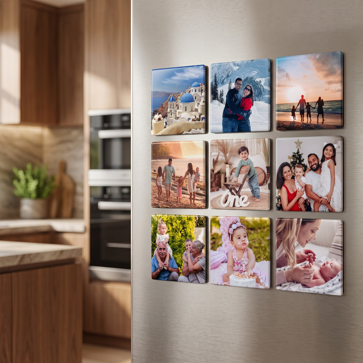 63.5mm square personalised photo magnet product image by Verovibe Studio
