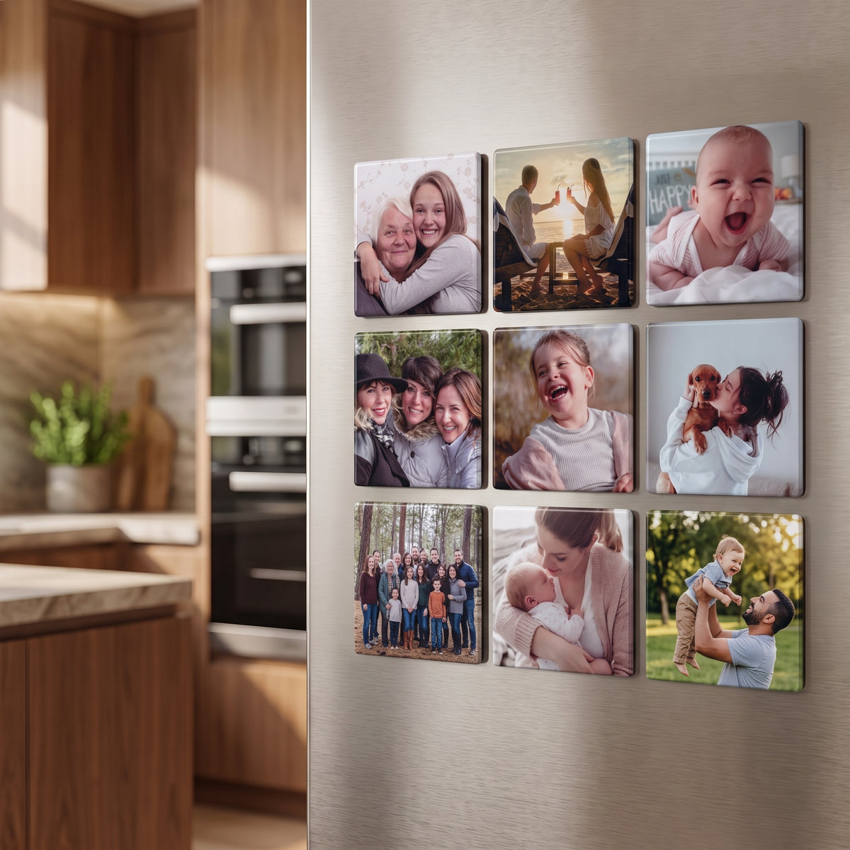 Large 80mm square personalised photo magnet product image by Verovibe Studio